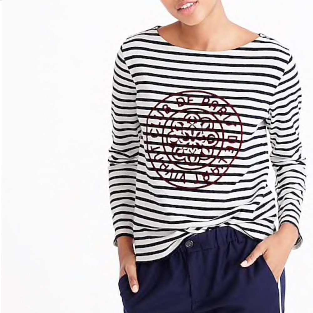 J.Crew boatneck sweatshirt with French logo